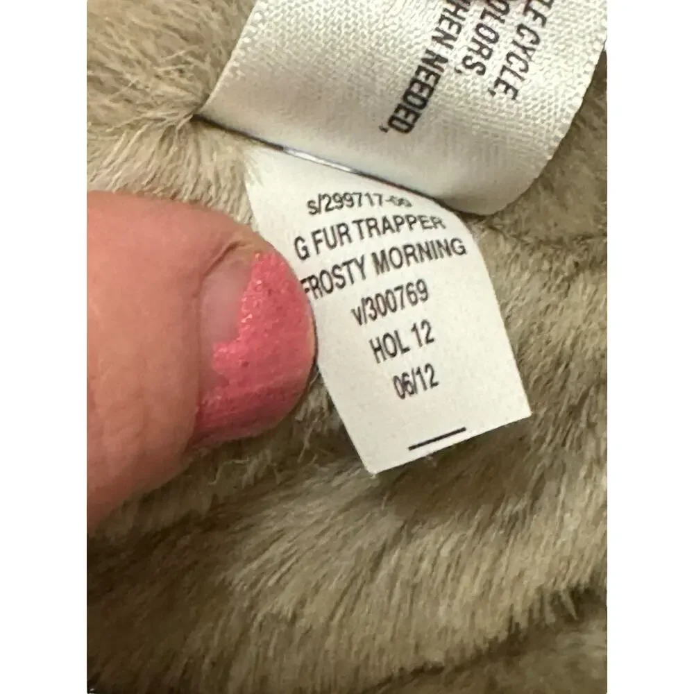 Baby Gap Faux Fur Trapper Hat Grey Glitter Frosty Morning 2012 6-12 Months